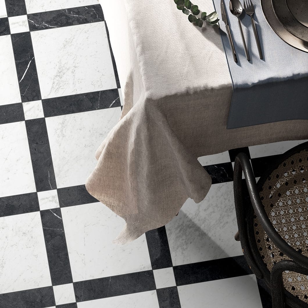 Classica_Carrara_NeroMarquina_cassettone